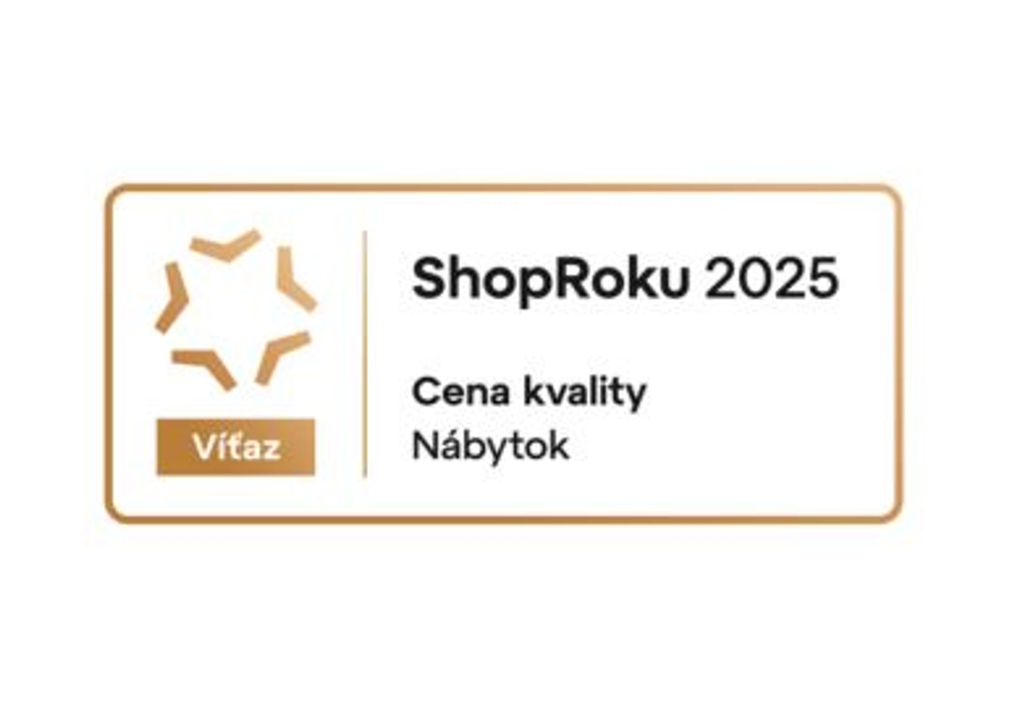 ShopRoku 2025: Vyhrali sme Cenu kvality v kategórii Nábytok!