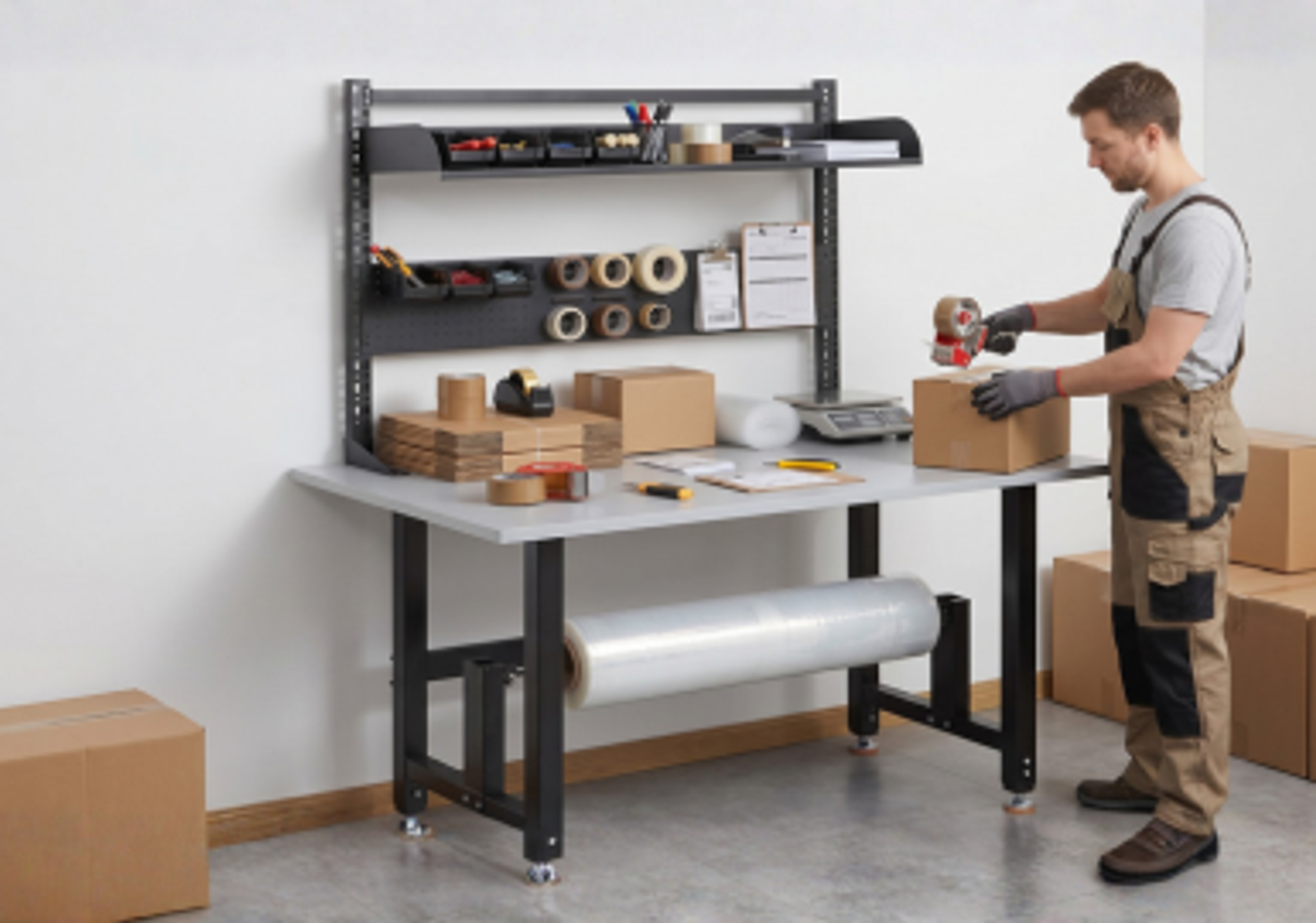 NOVÉ: Výškově stavitelné balicí stoly PROFI