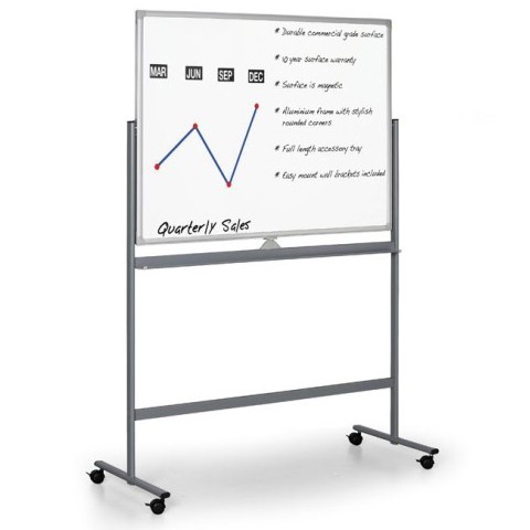 Mobiles Whiteboard Mit Rollständer | Doppelseitig 183x122 Cm | Inkl. Marker, Radierer & Magneten | Für Büro, Schule & Zuhause