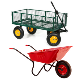 Gartenwagen und Schubkarren
