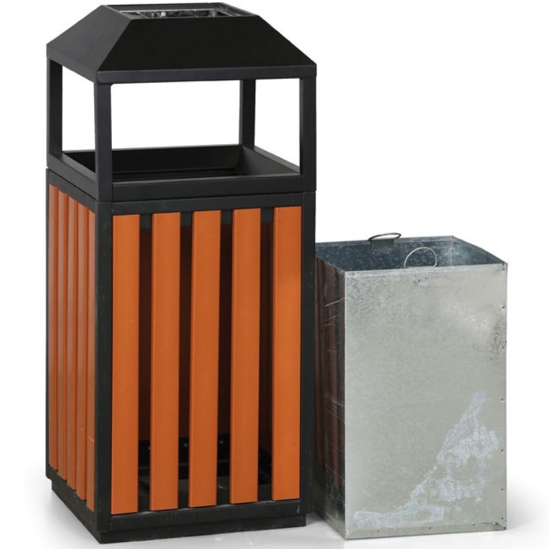 Qualy Mülleimer In Kaktus-Form – 15,6 X 15,6 X 42,2 Cm, Orange/grün, Ca. 2 Liter Fassungsvermögen