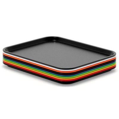 Rechteckiges Serviertablett aus Kunststoff, 450 x 350 mm, schwarz