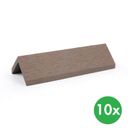 Abschlussleisten für WPC-Terrassendielen, 45 × 2850 mm, 10 Stk., kaffeebraun