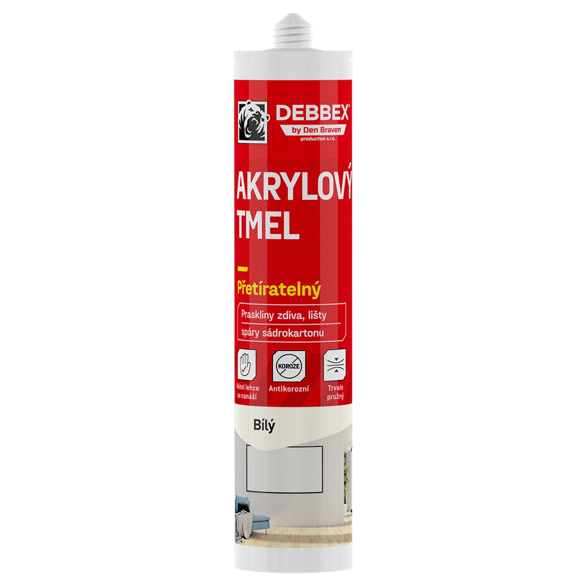Akrylový tmel, 280 ml, bílý