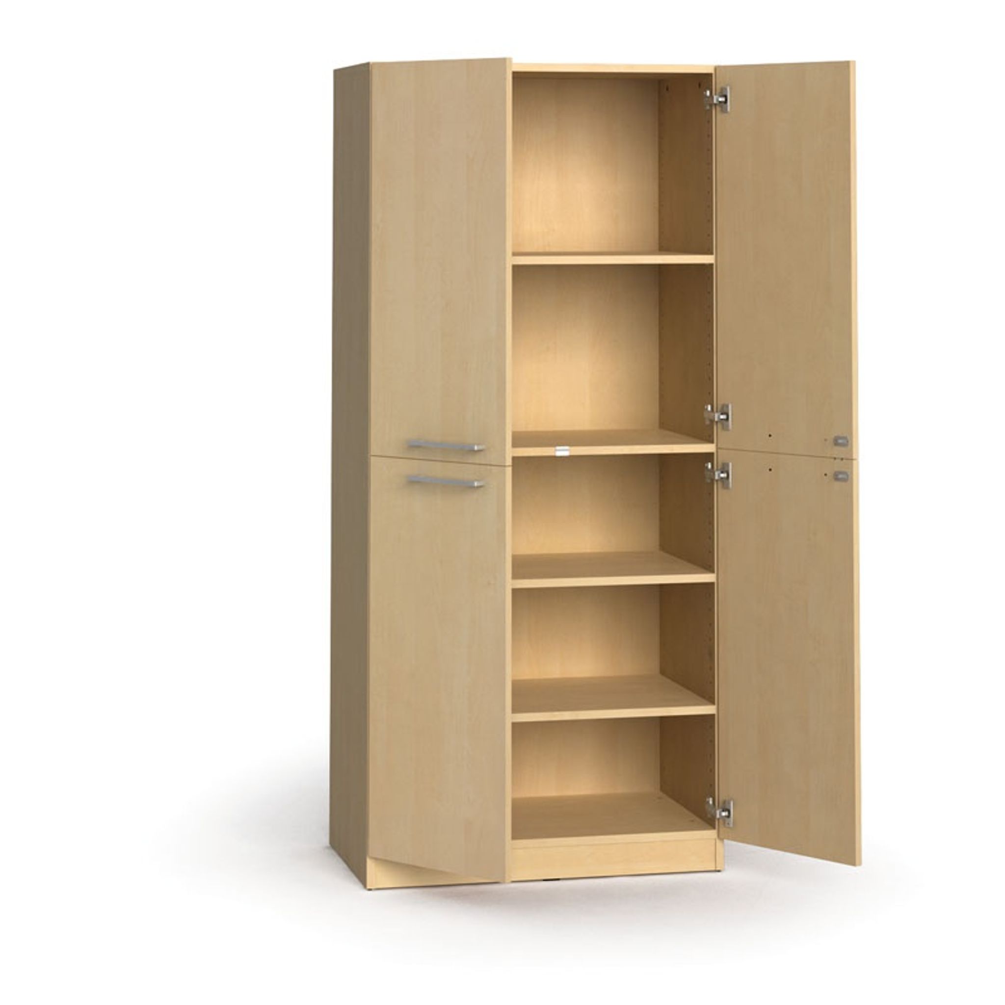 Aktenschrank mit geteilten Türen PRIMO, 800 x 500 x 1781 mm, Birke