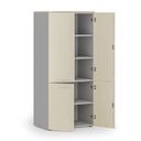 Aktenschrank mit geteilten Türen PRIMO GRAY, 1781 x 800 x 500 mm, grau/Birke