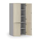 Aktenschrank mit geteilten Türen PRIMO GRAY, 1781 x 800 x 500 mm, grau/Eiche natur