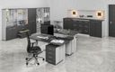Aktenschrank mit geteilten Türen PRIMO GRAY, 1781 x 800 x 500 mm, grau/Graphit