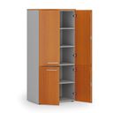 Aktenschrank mit geteilten Türen PRIMO GRAY, 1781 x 800 x 500 mm, grau/Kirschbaum