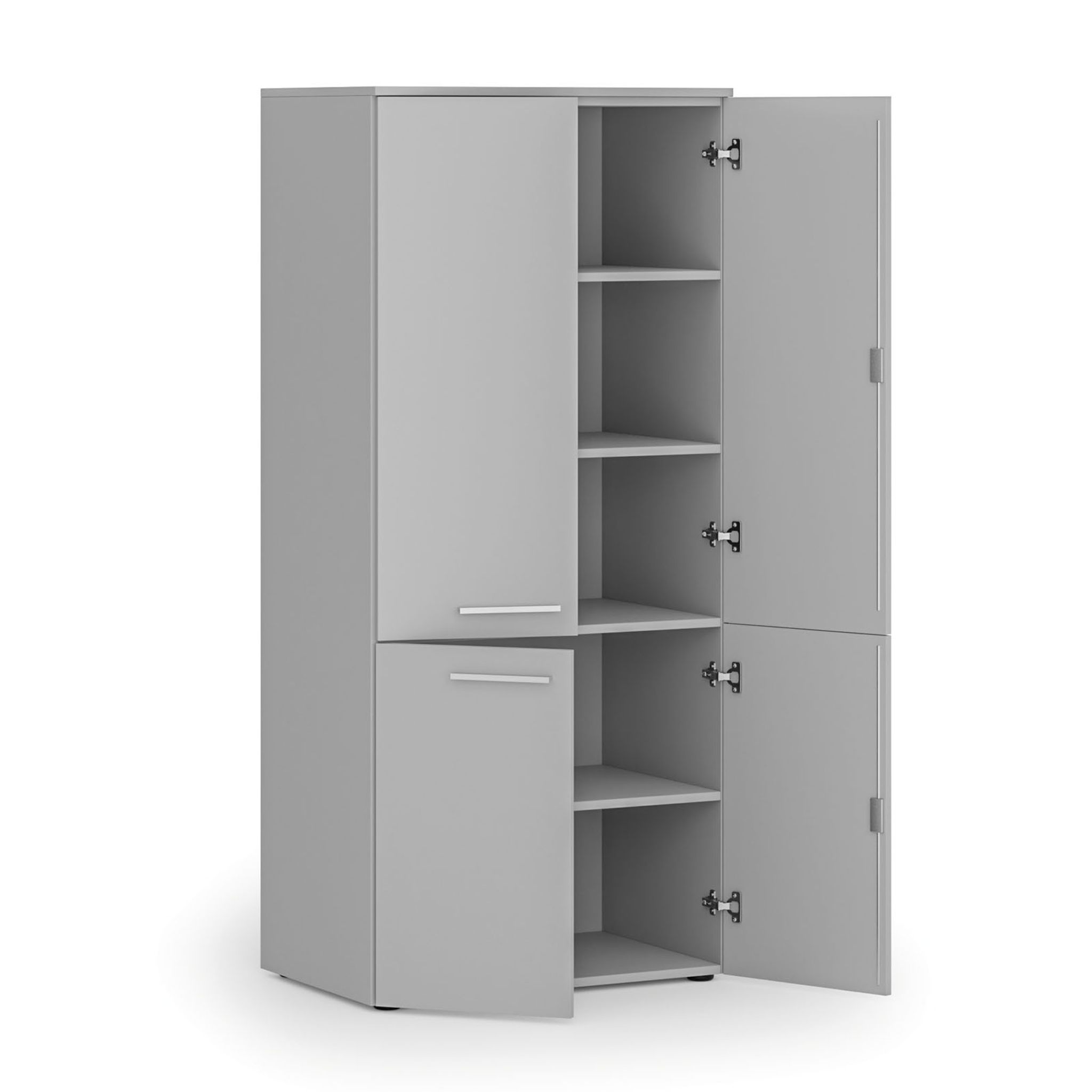 Aktenschrank mit geteilten Türen PRIMO GRAY, 1781 x 800 x 500 mm, grau
