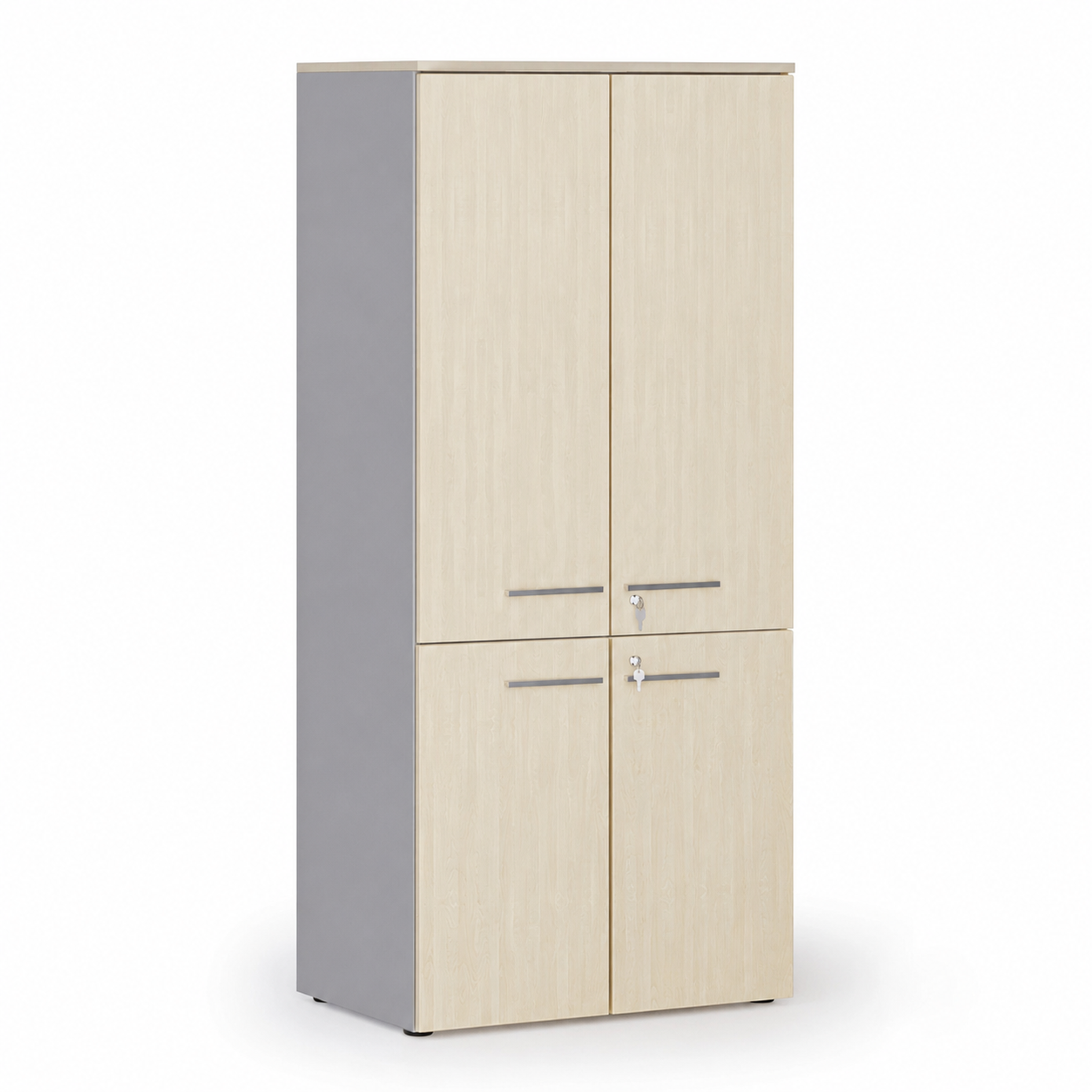Aktenschrank mit geteilten Türen PRIMO GRAY, 800 x 500 x 1781 mm