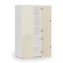 Aktenschrank mit geteilten Türen PRIMO WHITE, 800 x 500 x 1781 mm, weiß/Birke