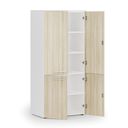Aktenschrank mit geteilten Türen PRIMO WHITE, 1781 x 800 x 500 mm, weiß/Eiche natur