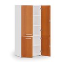 Aktenschrank mit geteilten Türen PRIMO WHITE, 1781 x 800 x 500 mm, weiß/Kirschbaum