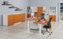 Aktenschrank mit geteilten Türen PRIMO WHITE, 1781 x 800 x 500 mm, weiß/Kirschbaum