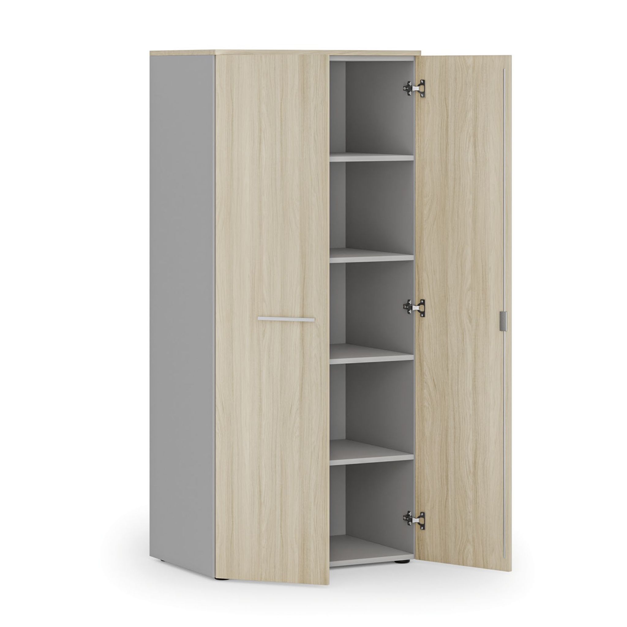 Aktenschrank PRIMO GRAY, 1781 x 800 x 500 mm, grau/Eiche natur