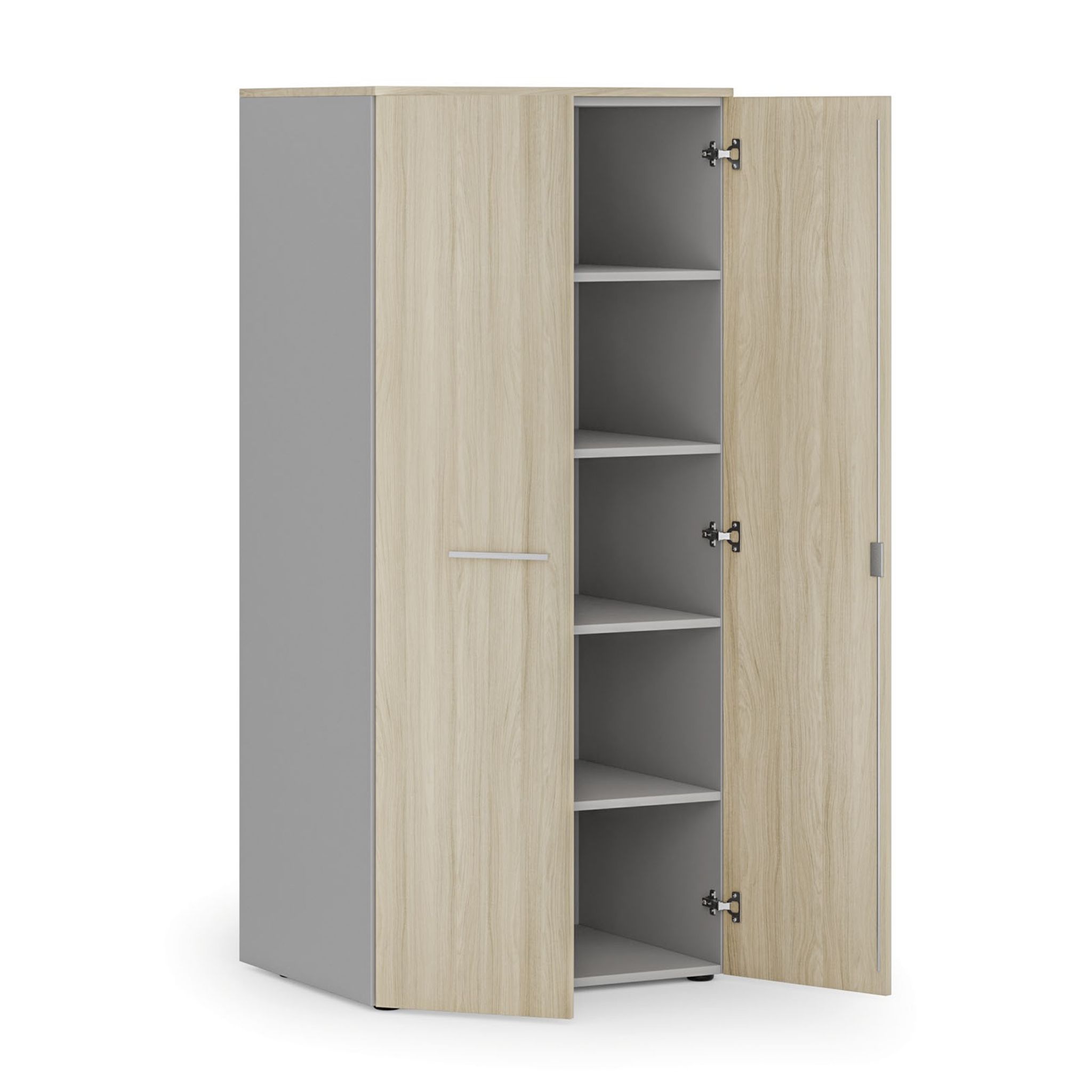 Aktenschrank PRIMO GRAY, 1781 x 800 x 600 mm, grau/Eiche natur