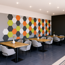 Akustický panel, samolepiace, šesťuholník, 30x26 cm, 12 ks, oranžová