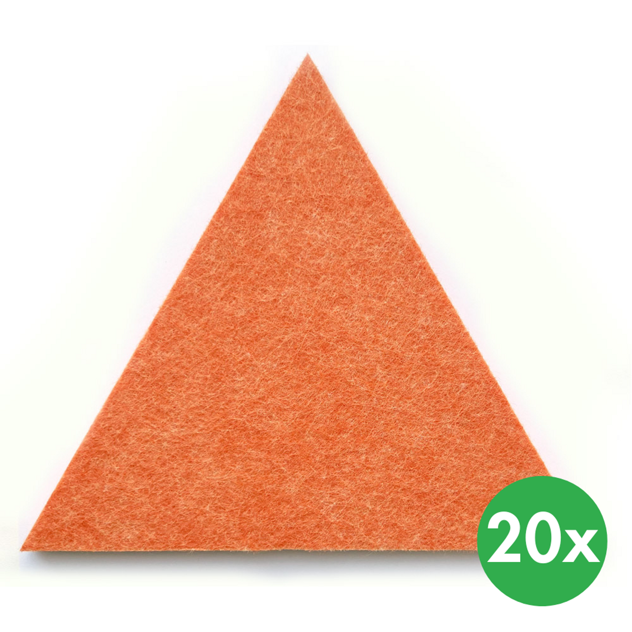 Akustický panel, samolepiace, trojuholník, 20x20x20 cm, 20 ks, oranžová