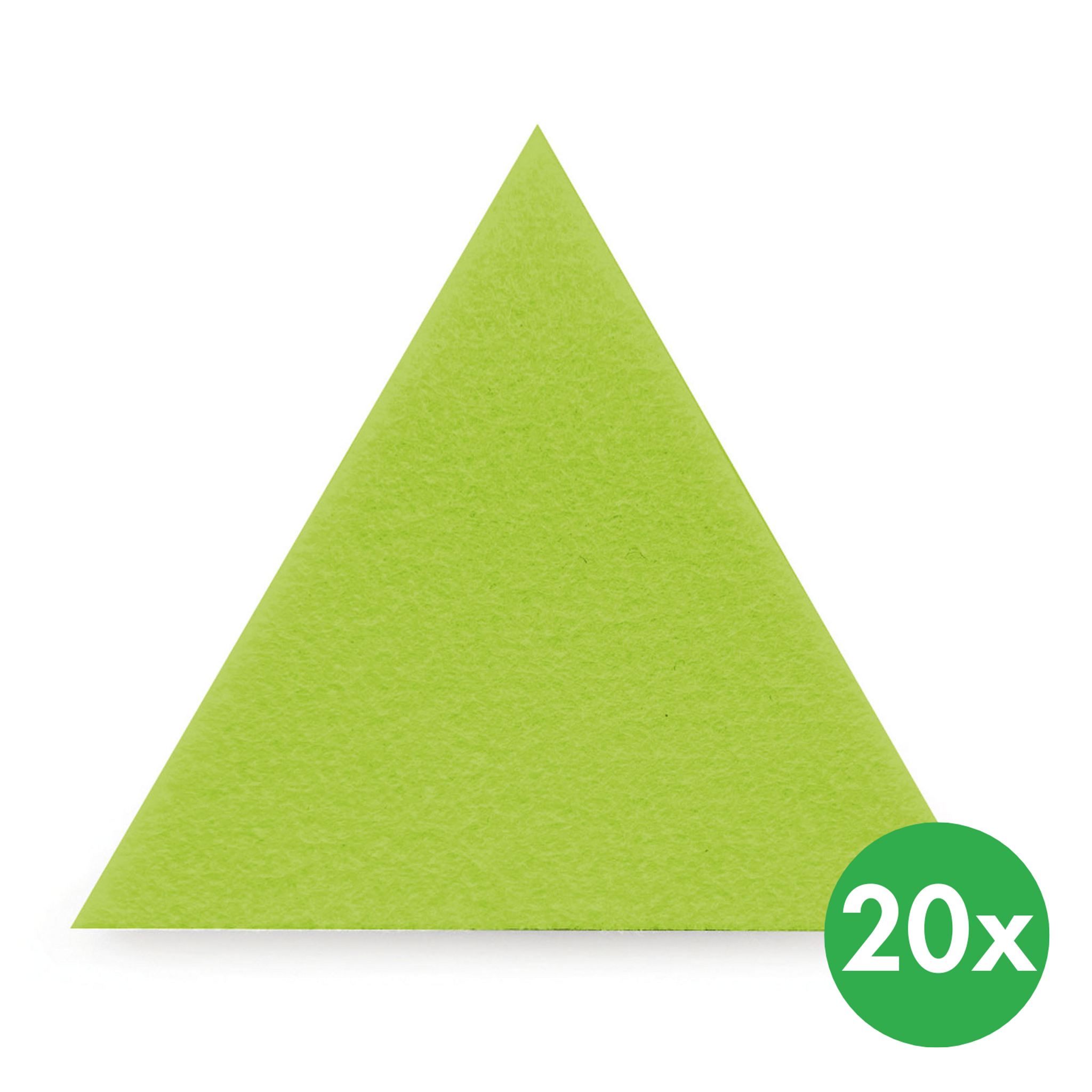 Akustický panel, samolepiace, trojuholník, 20x20x20 cm, 20 ks, zelená