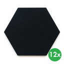 Akustický panel, samolepící, šestiúhelník, 30x26 cm, 12 ks, černá