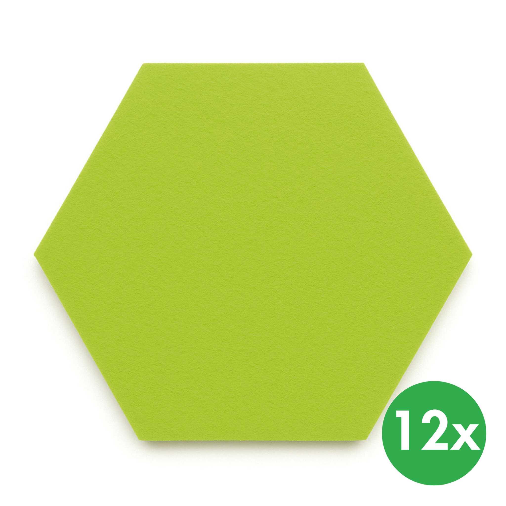 Akustický panel, samolepící, šestiúhelník, 30x26 cm, 12 ks, zelená