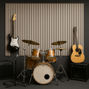 Akustický panel se zvýšenou absorpcí zvuku, 2400 x 600 mm, balení 5 ks, černá / béžová