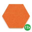 Akustický panel, šestiúhelník, 30x26 cm, 12 ks, oranžová