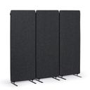 Akustik-Trennwand 160 x 60 cm, 3 Stück pro Packung, 100% Polyester, Reißverschlussverbindungen, Graphit