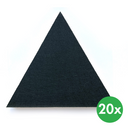 Akustikplatte, Selbstklebend, Dreieck, 20x20x20 cm, 20 Stück, schwarz