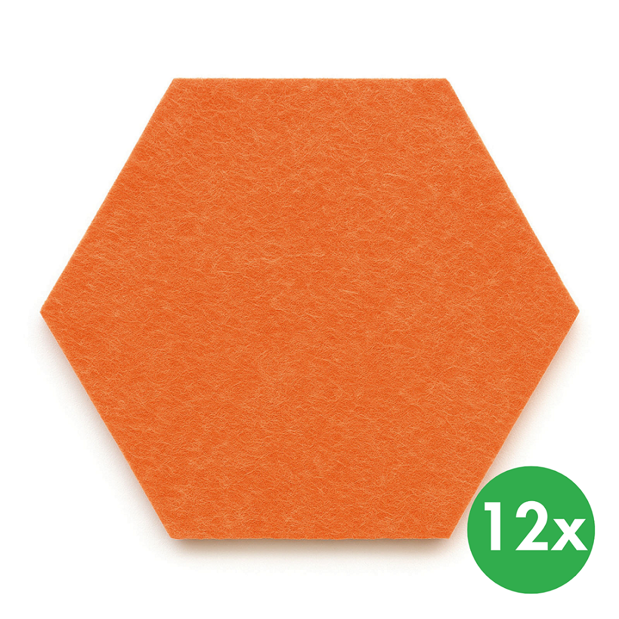 Akustikplatte, Selbstklebend, Sechseck, 30x26 cm, 12 Stk, orange