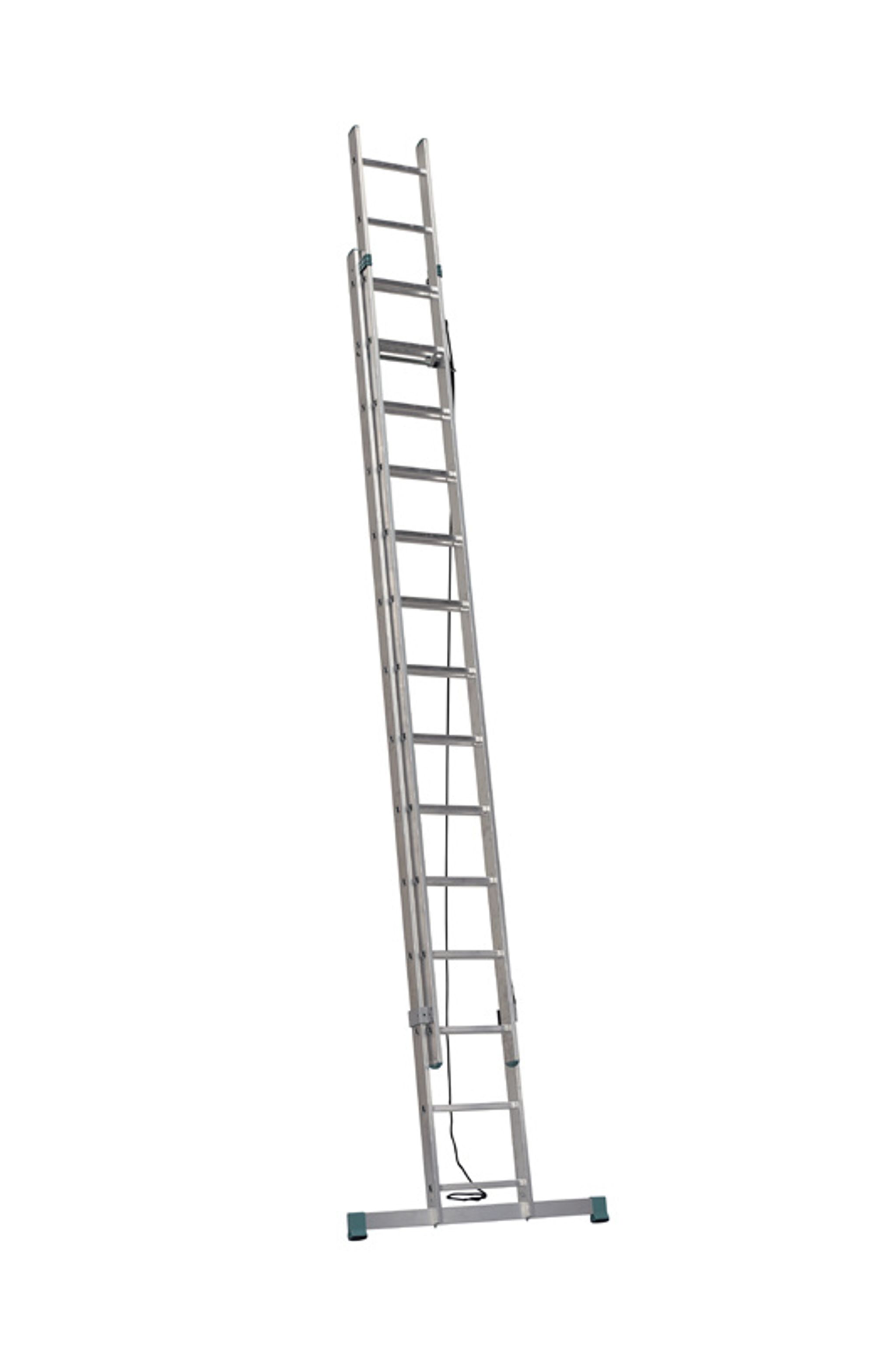 Alu-Leiter mit ausziehbarem Seil ALVE EUROSTYL, 2x14 Sprosen, Länge 6,81 m Alu-Leiter mit ausziehbarem Seil ALVE EUROSTYL, 2x14 Sprosen, Länge 6,81 m