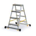 ALVE EUROSTYL doppelseitige Aluminiumtreppe mit Stabilisator, 2 x 4 Stufen, Höhe 0,84 m