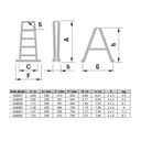 ALVE EUROSTYL doppelseitige Aluminiumtreppe mit Stabilisator, 2 x 5 Stufen, Höhe 1,04 m