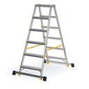 ALVE EUROSTYL doppelseitige Aluminiumtreppe mit Stabilisator, 2 x 6 Stufen, Höhe 1,26 m