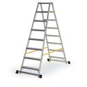 ALVE EUROSTYL doppelseitige Aluminiumtreppe mit Stabilisator, 2 x 8 Stufen, Höhe 1,68 m