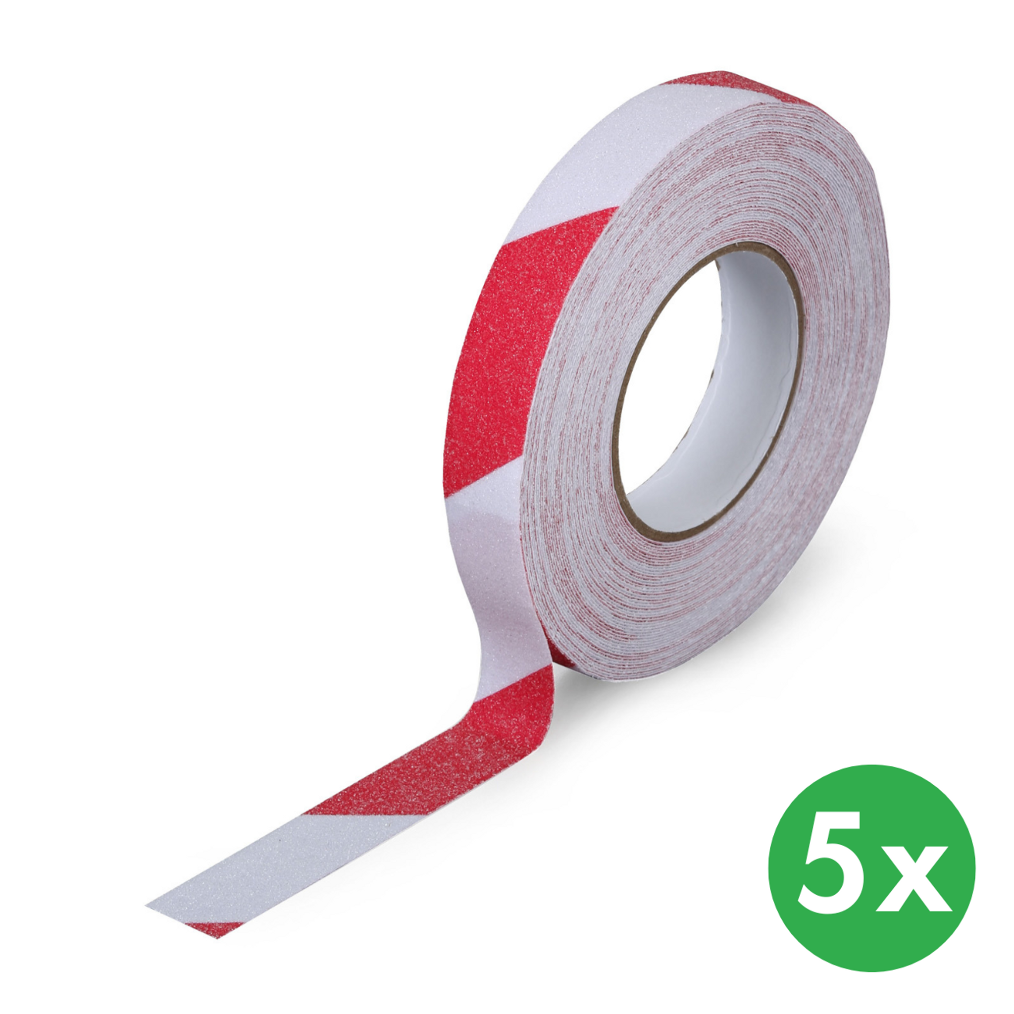 Antirutschband, Feinkorn, 25 mm x 18,3 m, 5 Stk, weiß-rot