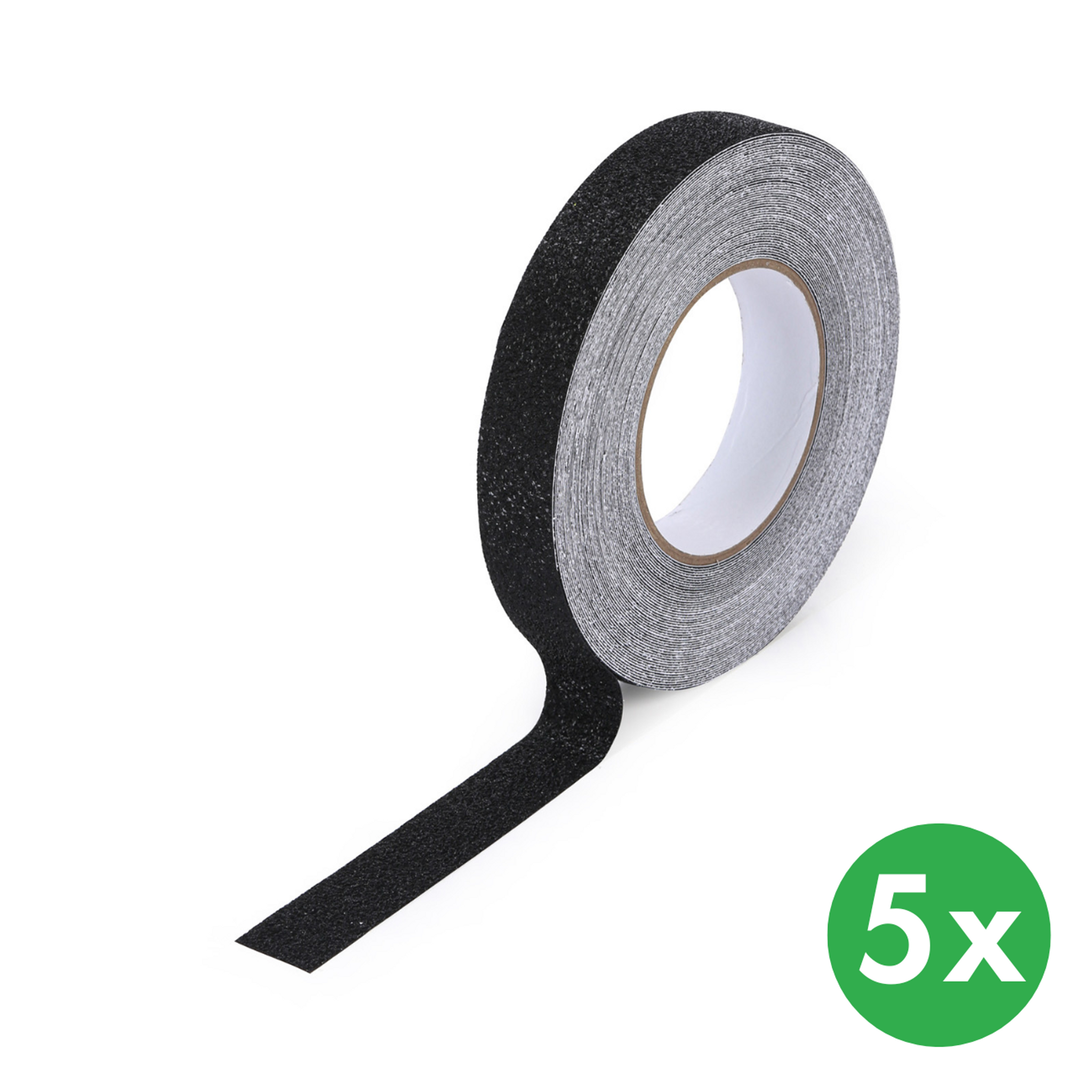 Antirutschband für feuchte Umgebungen, 25 mm x 18,3 m, 5 Stk, wasserdicht, schwarz