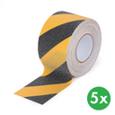 Antirutschband, Grobkorn, 100 mm x 18,3 m, 5 Stk, schwarz-gelb