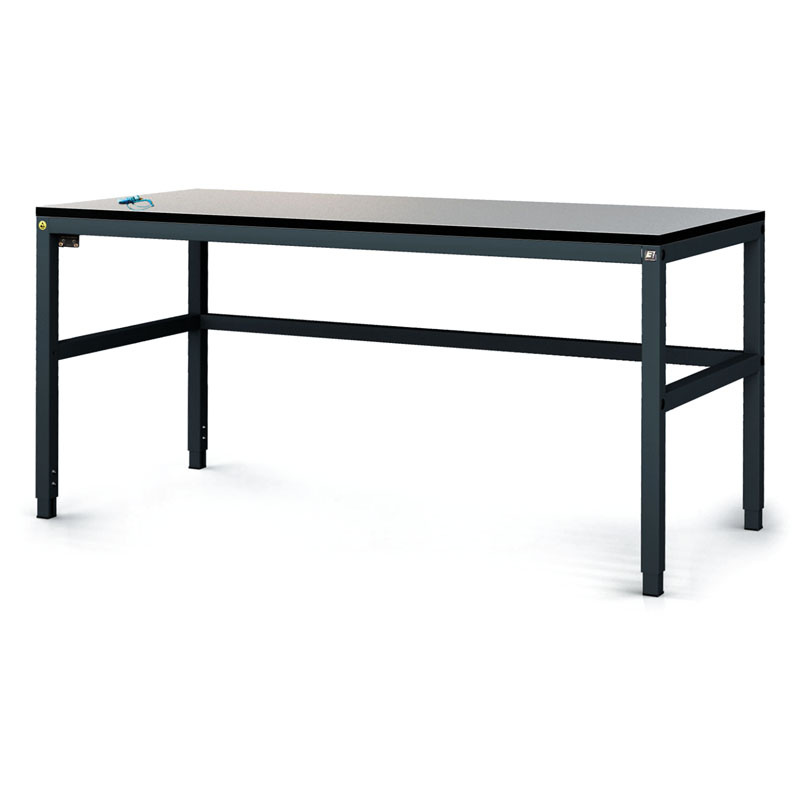 Fotografia produktu: Antistatický dielenský ESD stôl, 1600x800x745-985 mm, nastaviteľné podnožie
