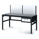 Antistatische ESD-Werkbank mit Lochplatte, 1 Werkzeugkasten mit Schubladen, 1600x800x745-985 mm