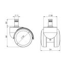 Antistatische Rollen für Bürostühle, 500 mm, für harte Böden, 5 Stk.