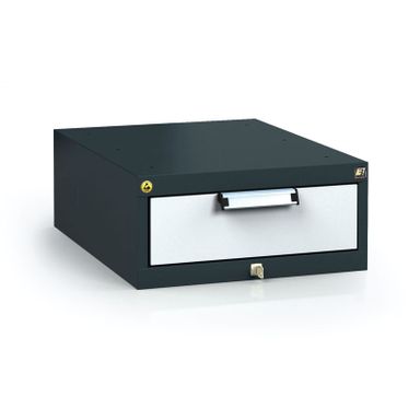 Antistatischer ESD-Hängekasten für Werkbänke 218 x 480 x 600 mm, 1 Schublade