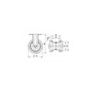 Antistatisches Armaturenrad TENTE, 75 mm, festes, Scheibe, graues Gummi