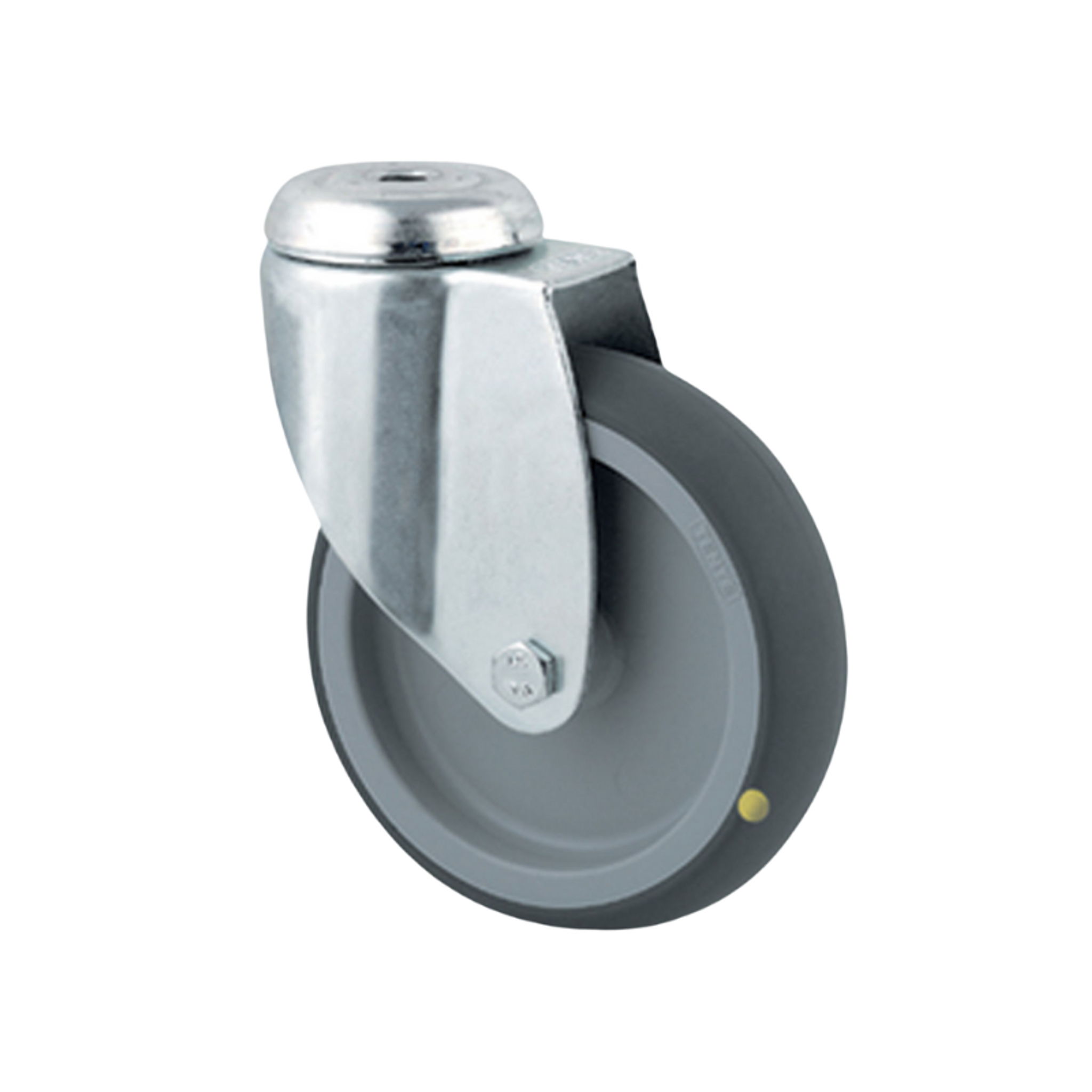 Antistatisches drehbares Armaturenrad TENTE, 100 mm, Mittelloch, graues Gummi