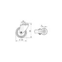 Antistatisches drehbares Armaturenrad TENTE, 100 mm, Mittelloch, graues Gummi