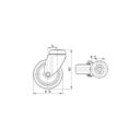 Antistatisches drehbares Armaturenrad TENTE, 75 mm, Mittelloch, graues Gummi