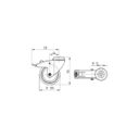 Antistatisches drehbares Armaturenrad TENTE mit Bremse, 100 mm, Mittelloch, graues Gummi