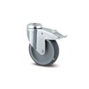 Antistatisches drehbares Armaturenrad TENTE mit Bremse, 100 mm, Mittelloch, graues Gummi