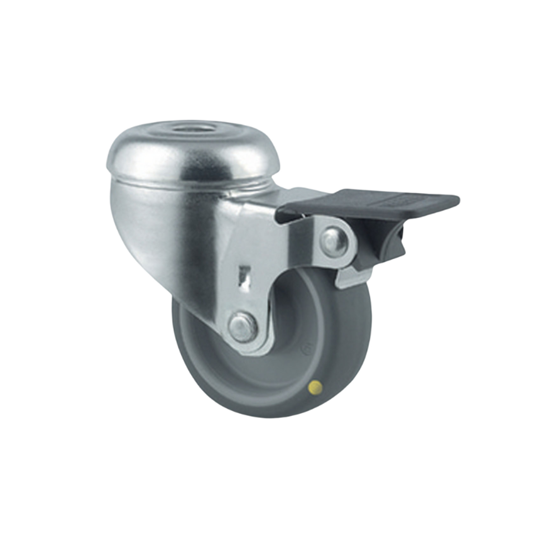 Antistatisches drehbares Armaturenrad TENTE mit Bremse, 50 mm, Mittelloch, graues Gummi